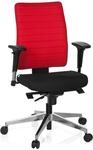 hjh OFFICE 608813 B&uuml;rostuhl PRO-TEC 350 Stoff Schwarz/Rot Drehstuhl ergonomisch,