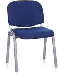 hjh OFFICE 704110 Besucherstuhl XT 600 Stoff Blau/Silber Konferenzstuhl gepolstert,