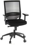 hjh OFFICE 657230 Profi B&uuml;rostuhl Porto Base Stoff/Netz Schwarz Drehstuhl