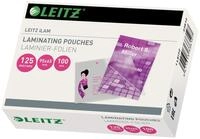 Leitz Hei&szlig;laminierfolien 125 mic 65 x 95 mm, zum Laminieren von Karten und