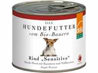 defu Hundefutter | 12 x 200 g | Bio Rind Sensitive | Premium Bio Nassfutter...