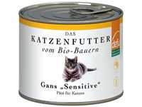 defu Katzenfutter | 12 x 200 g | Pate Bio Gans Sensitive | Alleinfuttermittel...