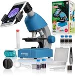 Bresser Junior Kinder Mikroskop 40x-640x mit LED, Zoom-Okular, Smartphonehalter,