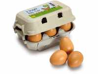 Erzi 17011 Eier, braun aus Holz im Karton, Kaufladenartikel für Kinder, Rollenspiele