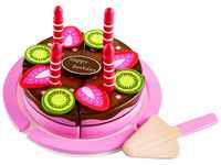 Hape E3140 Double Flavoured Birthday Cake - Wooden Food and Kitchen Accessories