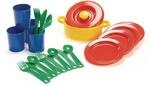 Dantoy Dinner Set for 4, 22 Piece Role Play for Kids Pretend Play, Made in Denmark