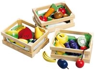 Happy People 45005 - Holzkorb mit Holzobst/Gem&uuml;se Spielzeug Kaufmannsladen mit