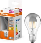 OSRAM LED Lampe LED Retrofit CLASSIC A Mirror 4W 827 Clear E27 Silver, 400 lm, 2700