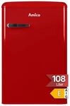 Amica KS 15610 R Retro K&uuml;hlschrank mit Gefrierfach / Chili Red (Rot) / 88cm...