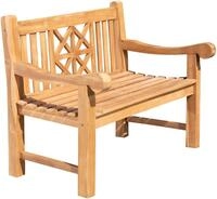 CLP Teak-Gartenbank Florida I Sitzbank Mit Ergonomischer Sitzfl&auml;che Aus Vollholz I
