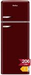 Amica KGC 15631 R Retro K&uuml;hl-/Gefrierkombination / Wine Red (Weinrot) / 144cm...