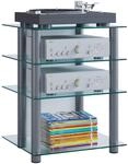 VCM HiFi M&ouml;bel | Rack Schrank Phono Regal | Alus&auml;ulen | ESG-Glasb&ouml;den | Ma&szlig;e: H.