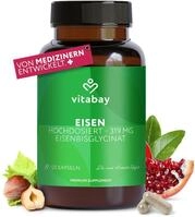 Vitabay Eisen Kapseln hochdosiert &ndash; 120 vegane Kapseln mit Eisenbisglycinat...