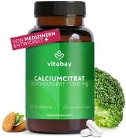Vitabay Calcium 1000 mg hochdosiert &ndash; 90 vegane Kapseln mit Calciumcitrat &ndash;