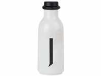 Design Letters Persönliche Trinkflasche Weiß (J) | BPA-Frei | 500 ml | Tritan