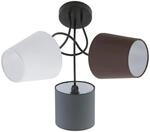 EGLO Deckenlampe Almeida, 3 flammige Textil Deckenleuchte, Material: Stahl, Stoff,