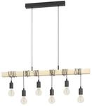 EGLO Pendellampe Townshend, 6 flammige Vintage Pendelleuchte im Industrial Design,