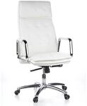 hjh OFFICE 600922 Chefsessel B&uuml;rostuhl Villa 20 Nappaleder Wei&szlig; B&uuml;ro-Sessel mit