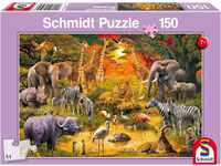 Schmidt Spiele 56195 Tiere in Afrika Puzzles, 150 Teile Kinderpuzzle