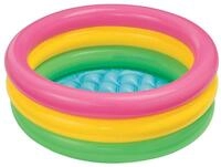 Intex 57107NP - Aufblasbarer Baby-Pool Sunset, DREI Ringe, Vinyl, Mehrfarbig, 61x22
