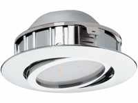 EGLO LED Einbaustrahler Pineda, LED Spot aus Kunststoff, LED Einbauleuchte in Chrom,