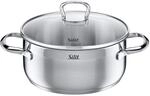 Silit Toskana Kochtopf klein 20cm, Glasdeckel, Bratentopf Induktion 2,5l, Edelstahl