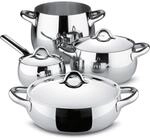 Alessi SG100S7 Mami Topf, Kasserolle mit zwei Griffen, Flache Kasserolle mit zwei