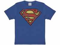 Logoshirt Jungen T-Shirt Superman logo, Gr. 10-12 Jahre, Blau (Azure Bleu)