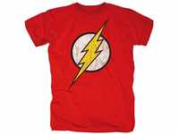 Bravado Herren T-Shirt Justice League - Flash Logo, Gr. 56/58 (XL), Rot (rot)