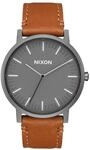 Nixon Armbanduhr Porter Leder Gunmetal / Charcoal / Taupe