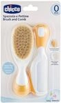 Chicco Set Baby-Haarb&uuml;rste und Kamm, Babyb&uuml;rste mit weichen Naturborsten, Kamm mit