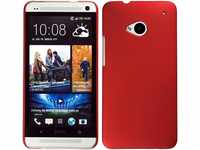 PhoneNatic Case kompatibel mit HTC One - Hülle rot Hard-case + 2 Schutzfolien