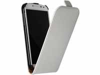 PhoneNatic Kunst-Lederhülle kompatibel mit Samsung Galaxy S4 - Flip-Case weiß...