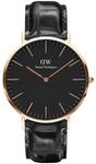 Daniel Wellington Classic Reading 40mm Uhr Herren, DW Klassisch Leder Ros&eacute;gold
