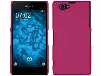 PhoneNatic Case kompatibel mit Sony Xperia Z1 Compact - Hülle pink gummiert