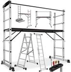 TecTake Ger&uuml;st, Leiter 4 in 1, Mobile Mehrzweckleiter, Arbeitsb&uuml;hne, Bauger&uuml;st,