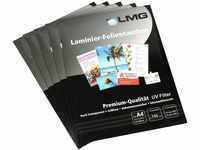 LMG LMGA4-150UV-25 Laminierfolien A4, 216 x 303 mm, 2 x 150 mic mit UV Filter, 25
