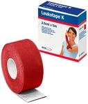 BSN Leukotape K, Klebeverband, Sport Tape, Tape Verband, 5 m x 2,5 cm, rot