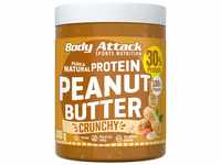 Body Attack Erdnussbutter 30% Protein ohne Zuckerzusatz mit Stückchen Peanut...