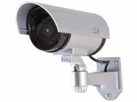 LogiLink SC0204, Überwachungsskamera-Attrappe mit rot blinkenden Licht, Silber