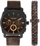 Fossil Machine Uhr f&uuml;r Herren, Chronographenwerk mit Edelstahl- oder Lederarmband,