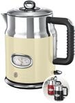 Russell Hobbs Wasserkocher [1,7l, 2400W] Retro Creme und polierter Edelstahl