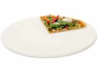 Relaxdays Pizzastein rund, Steinplatte für Pizza & Flammkuchen, Backstein für Ofen