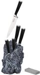 STONELINE EXCALIBUR Messerblock best&uuml;ckt mit 5 Edelstahl Messer Rostfreier