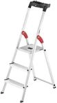 Hailo L60 StandardLine Alu Sicherheits-Stehleiter - klappbare Leiter mit 3 Stufen und