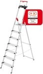 Hailo L85 ComfortLine Alu-Sicherheits-Stehleiter - 7 XXL-Stufen belastbar bis 150 kg