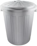 keeeper Supermax-Tonne mit Deckel, Polypropylen, 50 l, 50 x 55 x 50 cm, Mats, Silber