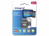 Integral microSDXC 64GB Class 10 UHS-1 class 1 Speicherkarte bis zu 90 MB/s für