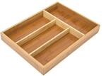 Relaxdays Besteckkasten aus Bambus HxBxT: ca. 4 x 25 x 34cm Besteckeinsatz mit 4