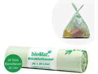 bioMat Kompostierbare 20l Biomüllbeutel mit Tragegriff, 26 Tüten,